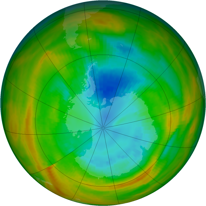 Antarctic ozone map for 01 September 1979